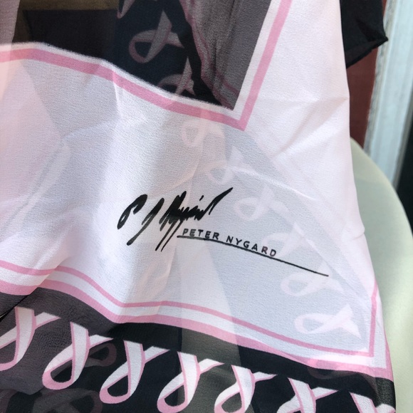 - Peter Nygard Sheer Pink ribbon campaign scarf - Picture 2 of 7